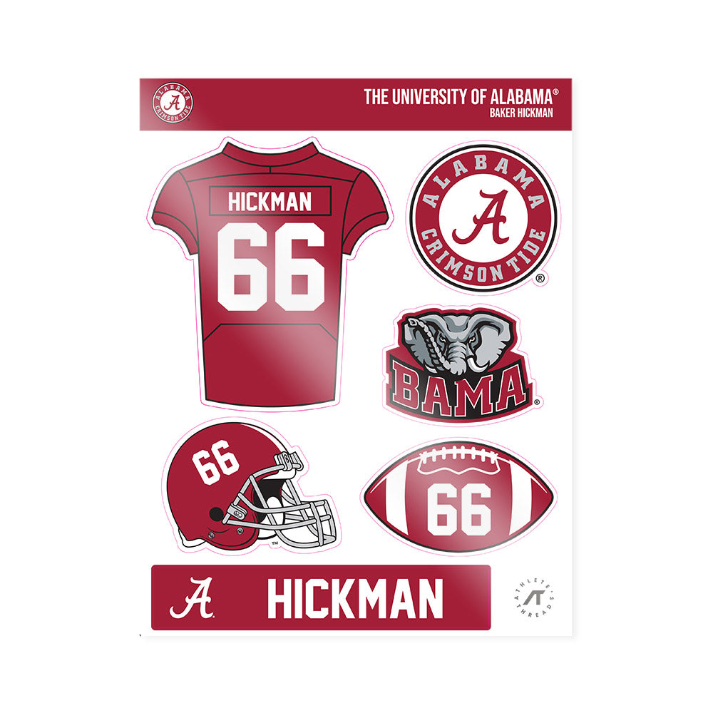 Alabama - NCAA Football : Baker Hickman - Sticker Sheet-0