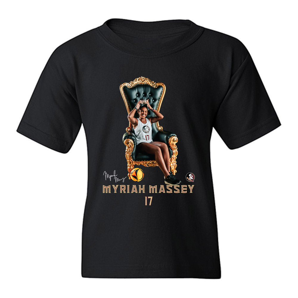 FSU - NCAA Beach Volleyball : Myriah Massey - Queen on the Green Youth T-Shirt