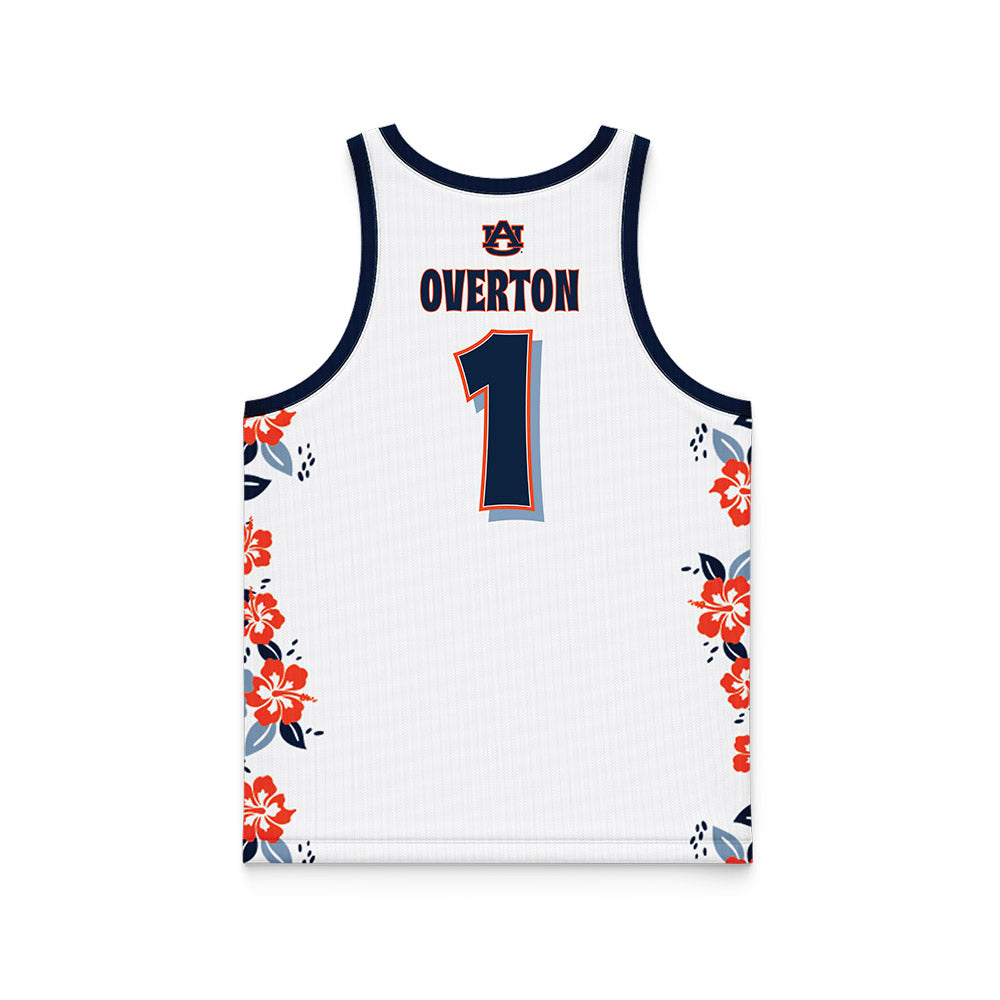 Auburn - NCAA Men's Basketball : Kevin Overton - Hawaiian Theme Basketball Jersey-1