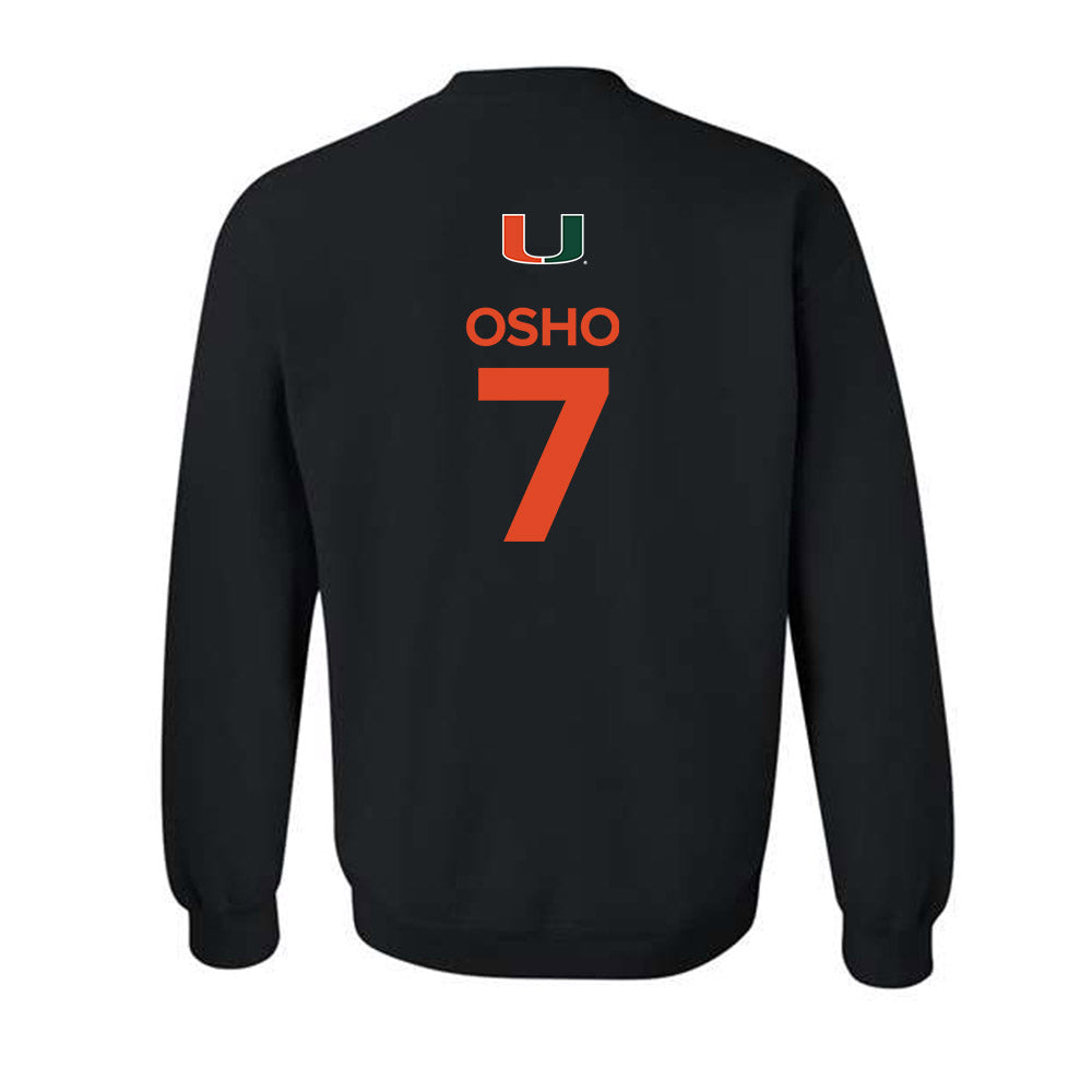 Miami - NCAA Women's Basketball : Danielle Osho - Replica Shersey Crewneck Sweatshirt-1