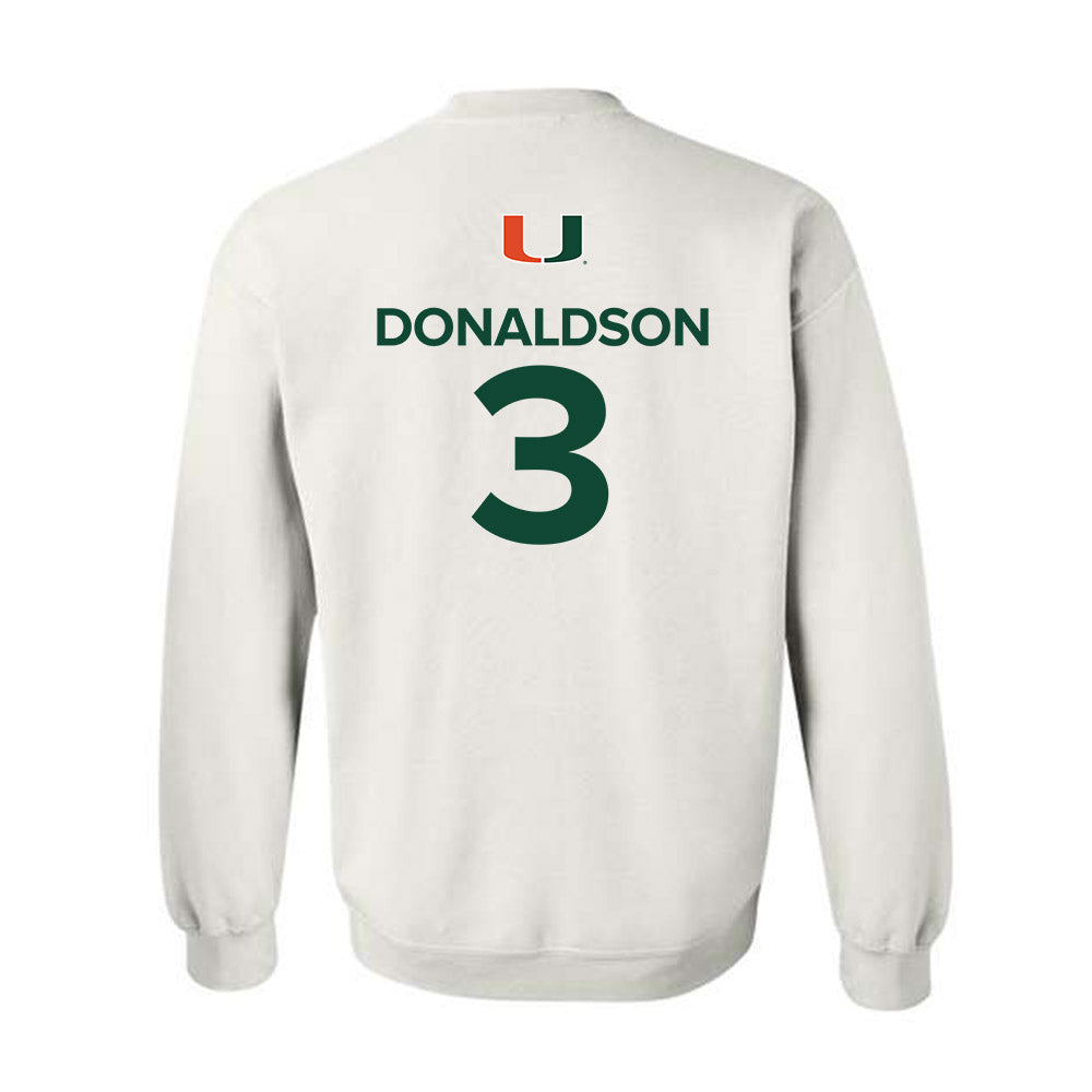 Miami - NCAA Men's Basketball : Tre Donaldson - Replica Shersey Crewneck Sweatshirt-1