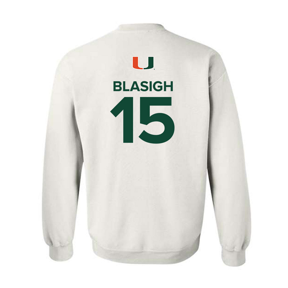 Miami - NCAA Women's Basketball : Vittoria Blasigh - Replica Shersey Crewneck Sweatshirt-1