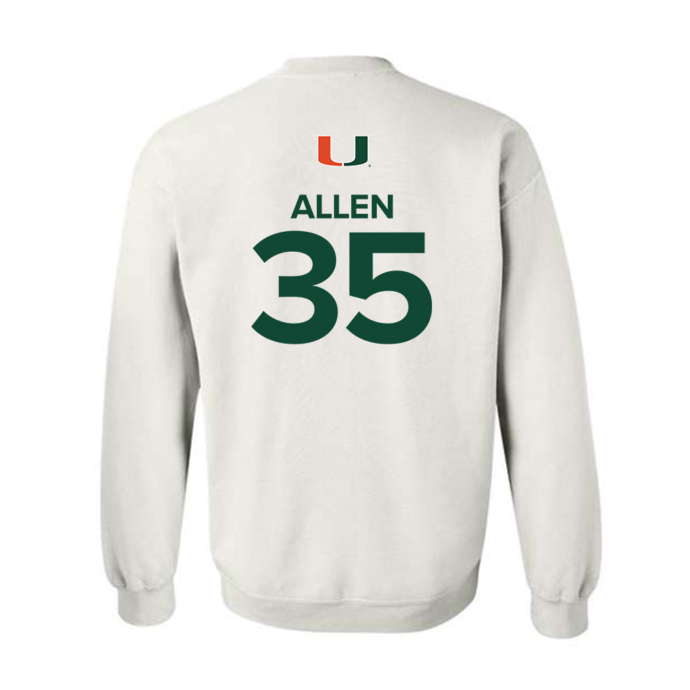 Miami - NCAA Men's Basketball : Dante Allen - Replica Shersey Crewneck Sweatshirt-1