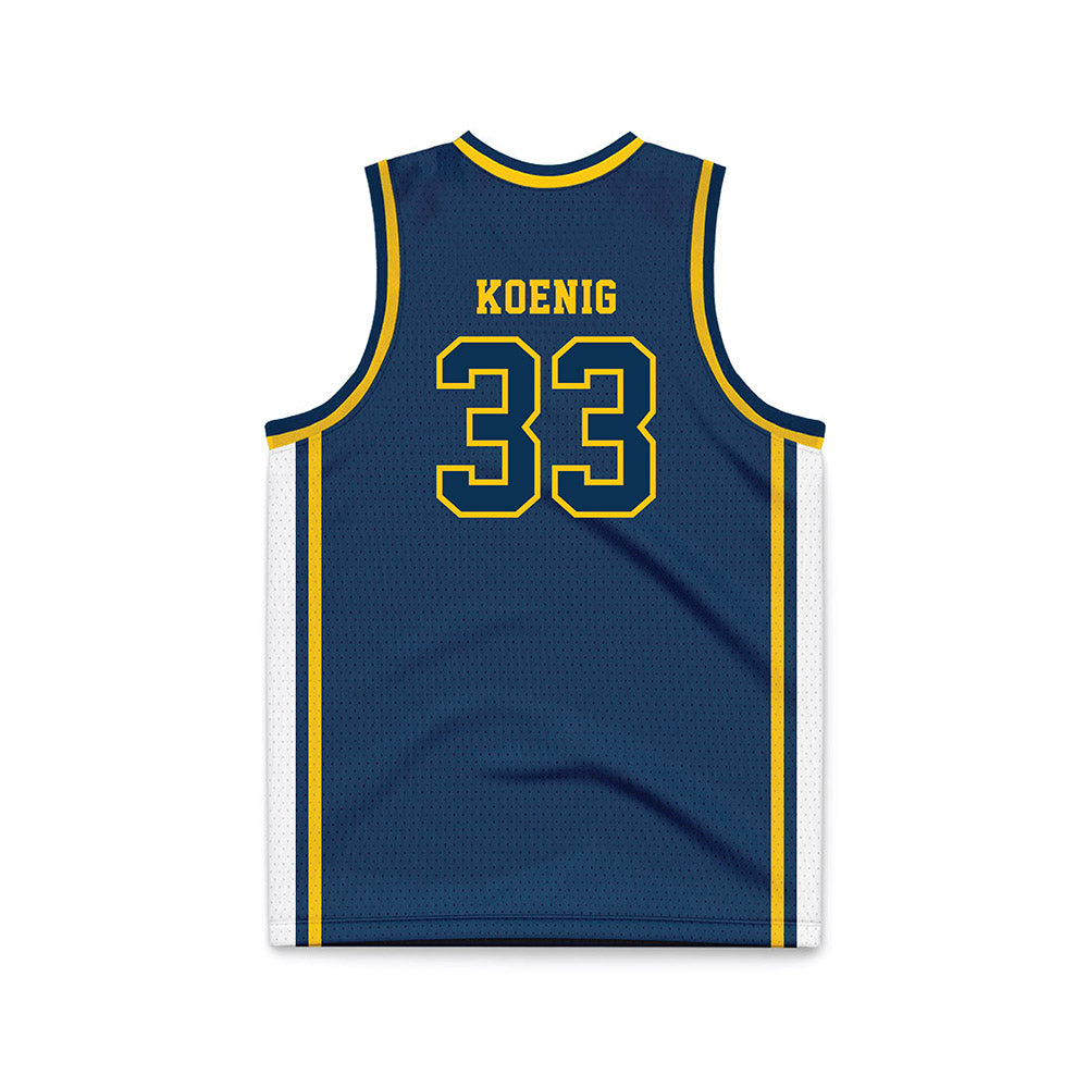 Coppin State - NCAA Men's Basketball : Tyler Koenig - Navy Basketball Jersey-1