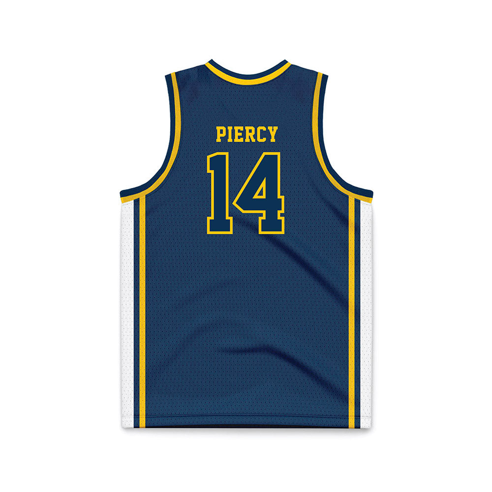 Coppin State - NCAA Men's Basketball : Jamari Piercy - Navy Basketball Jersey-1