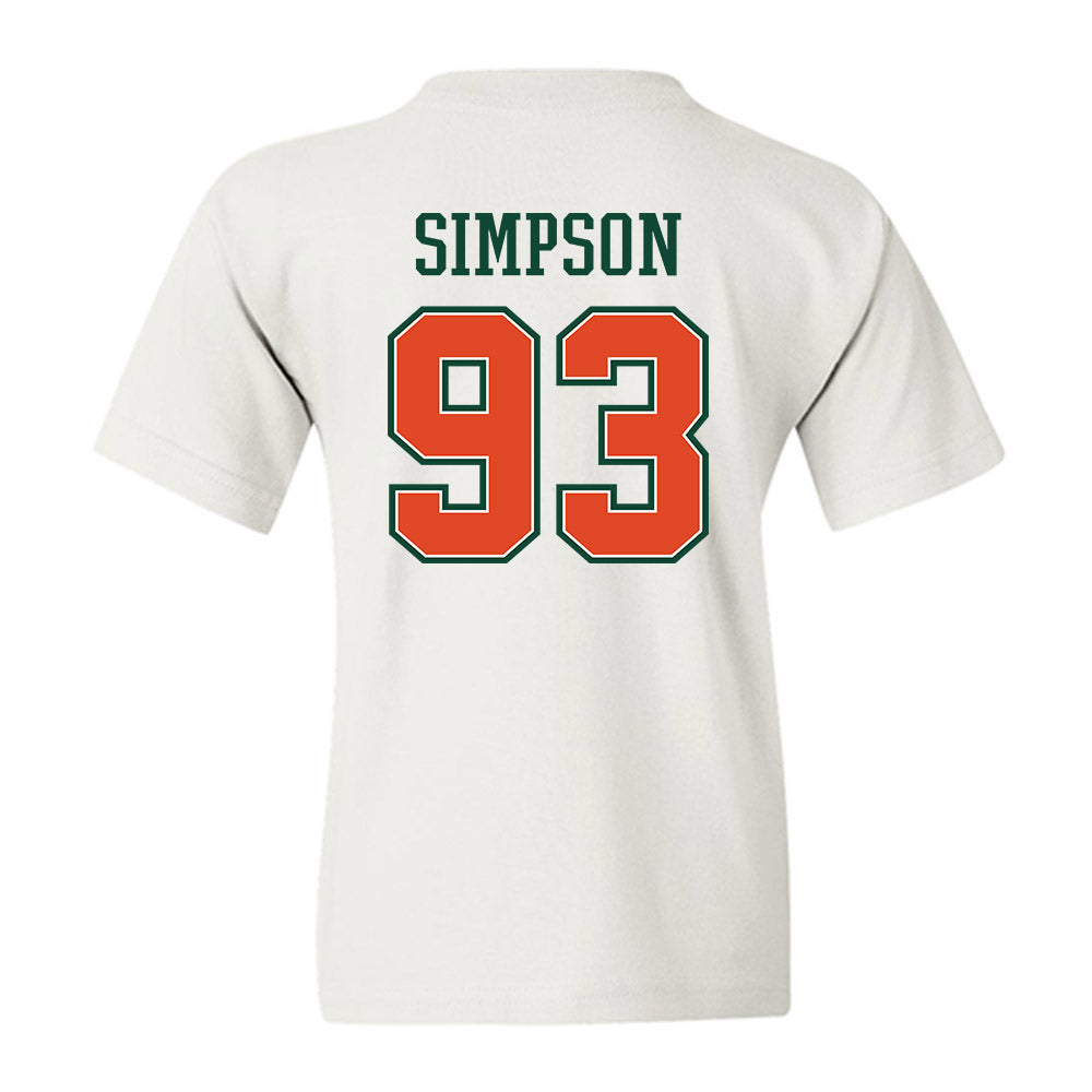Miami - NCAA Football : Donta Simpson - Youth T-Shirt-1