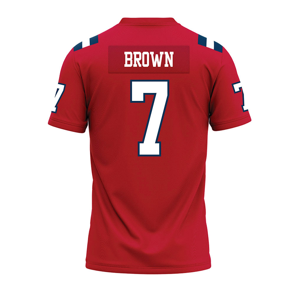 Utah Tech - NCAA Football : Taliq Brown - Red Premium Football Jersey-1