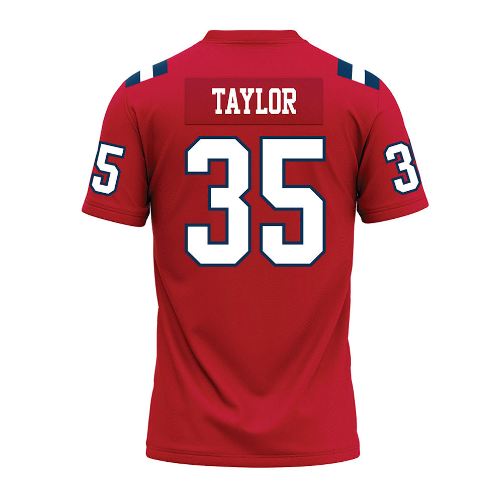 Utah Tech - NCAA Football : Damon Taylor - Red Premium Football Jersey-1
