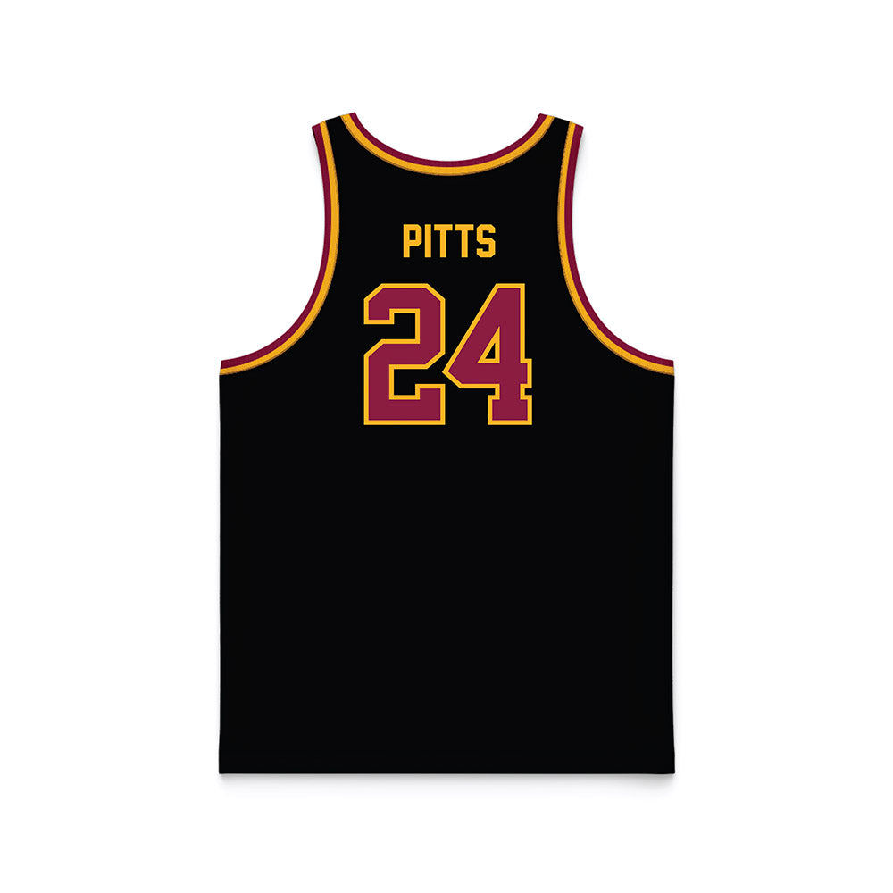 Bethune - NCAA Women's Basketball : Dariasia Pitts - Black Basketball Jersey-1