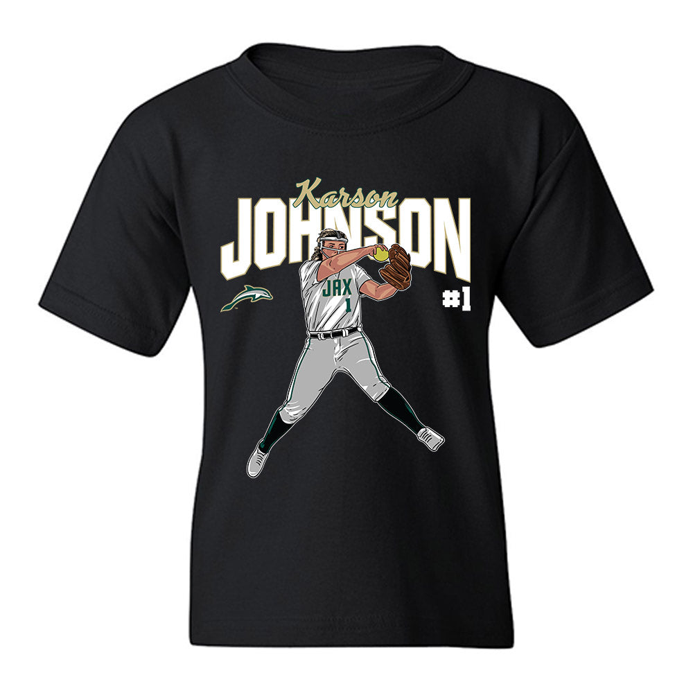 Jacksonville - NCAA Softball : Karson Johnson - Individual Caricature Youth T-Shirt-0