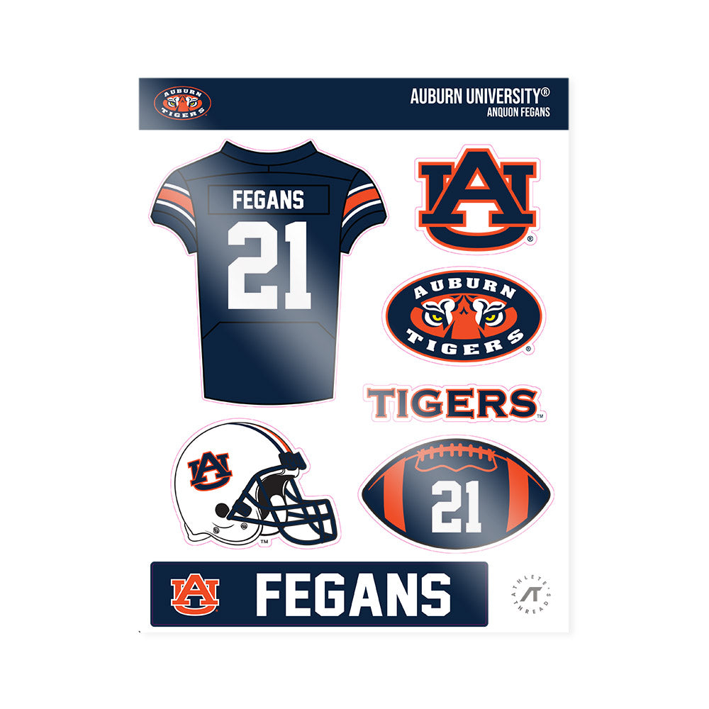 Auburn - NCAA Football : Anquon Fegans - Sticker Sheet-0
