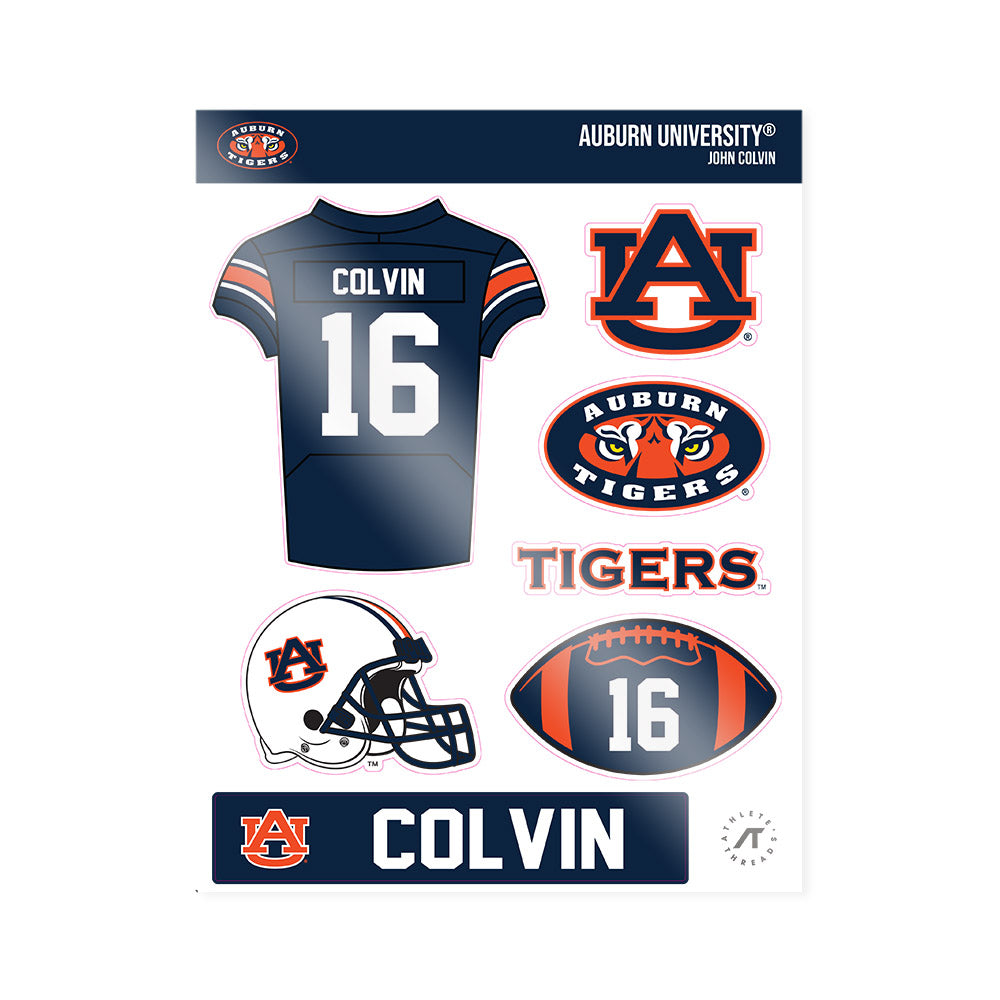 Auburn - NCAA Football : John Colvin - Sticker Sheet-0