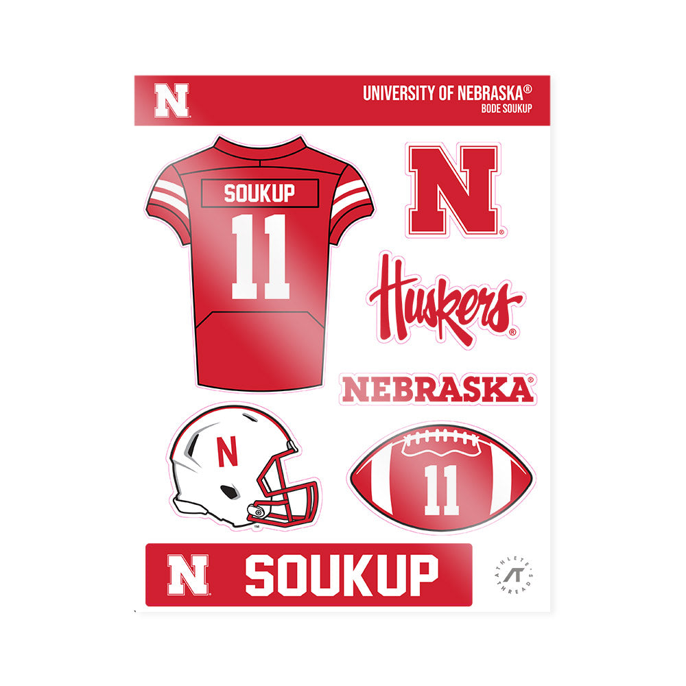 Nebraska - NCAA Football : Bode Soukup - Sticker Sheet-0