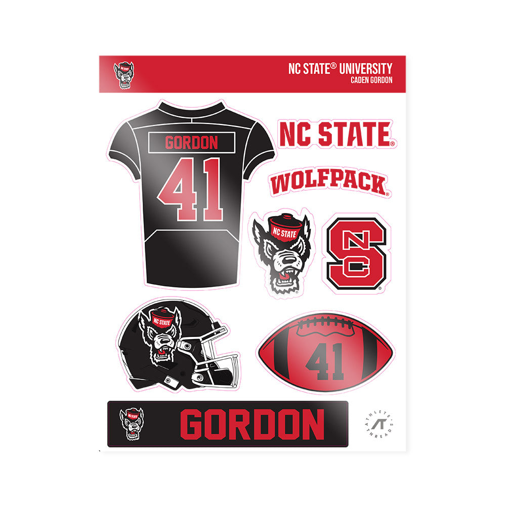 NC State - NCAA Football : Caden Gordon - Sticker Sheet-0