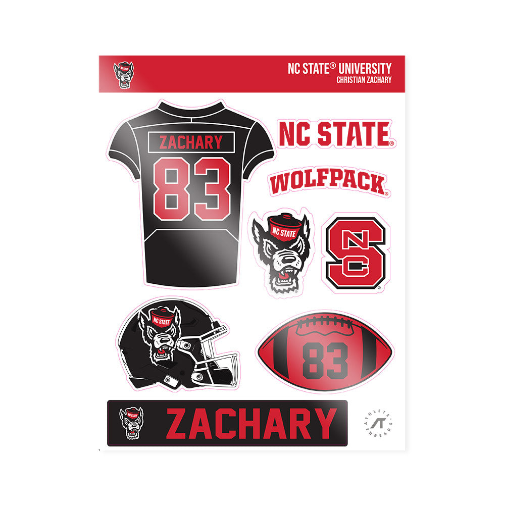NC State - NCAA Football : Christian Zachary - Sticker Sheet-0