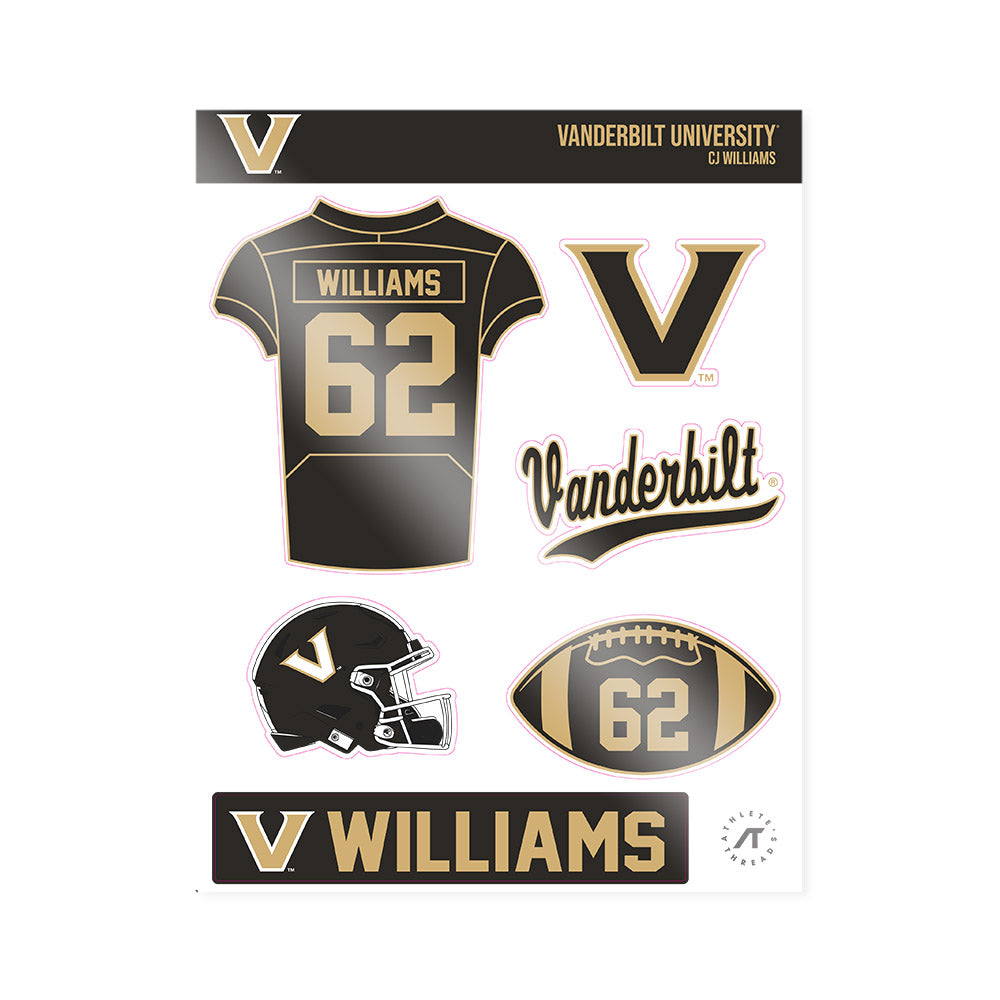 Vanderbilt - NCAA Football : CJ Williams - Sticker Sheet-0