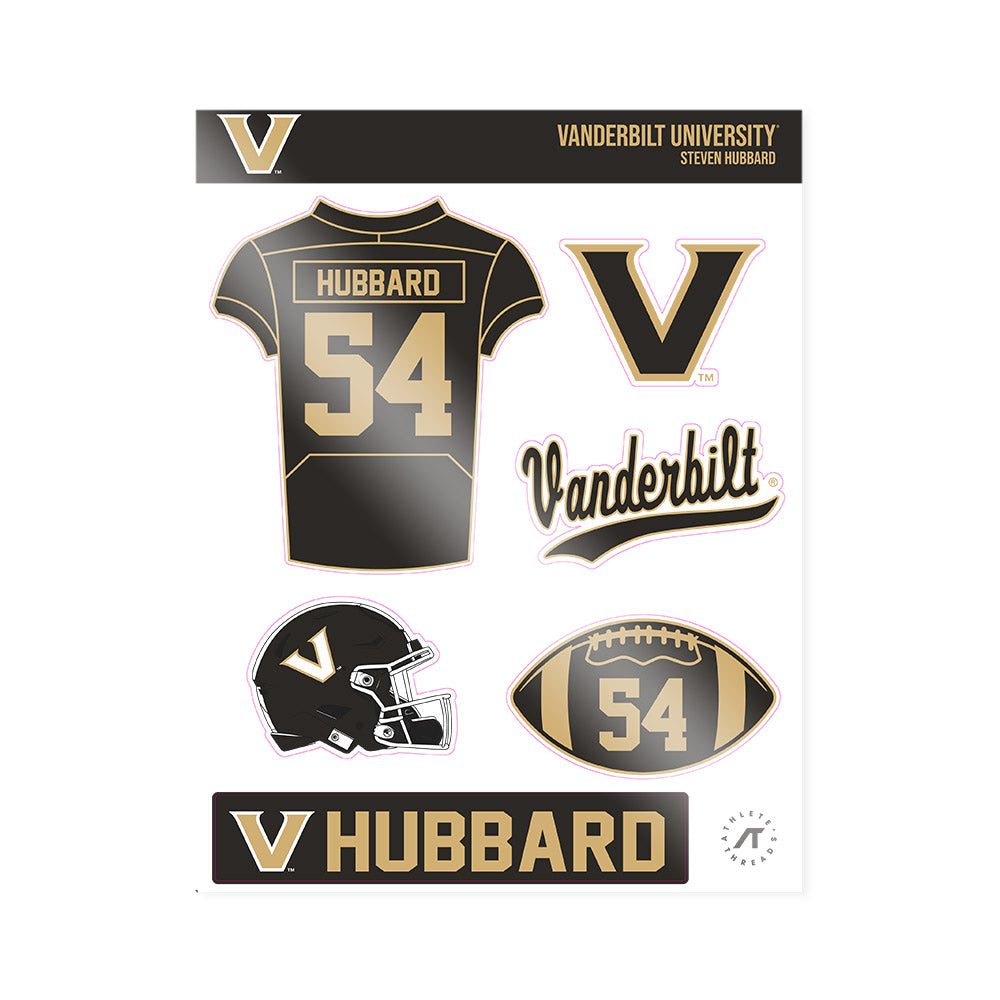 Vanderbilt - NCAA Football : Steven Hubbard - Sticker Sheet-0