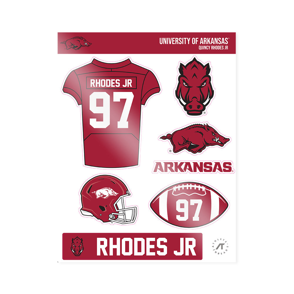 Arkansas - NCAA Football : Quincy Rhodes Jr - Sticker Sheet-0