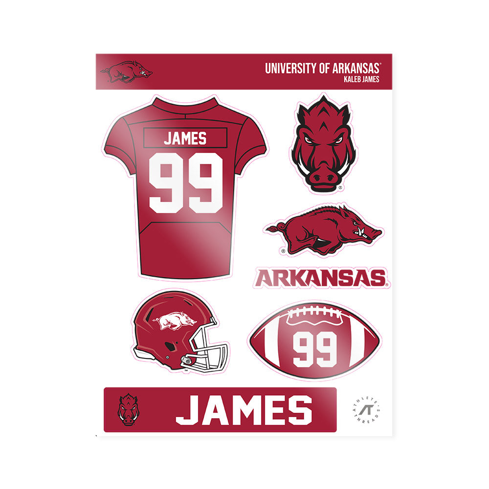 Arkansas - NCAA Football : Kaleb James - Sticker Sheet-0