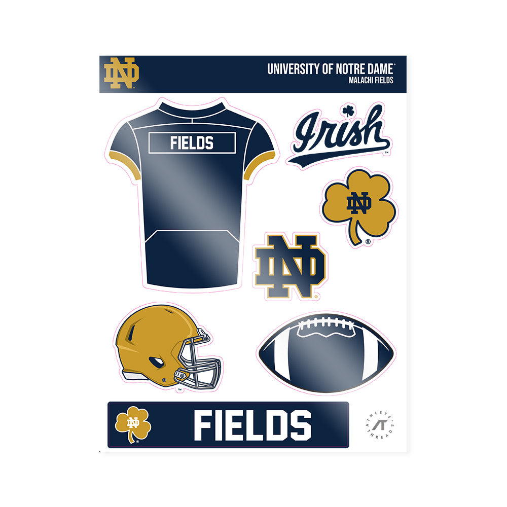 Notre Dame - NCAA Football : Malachi Fields - Sticker Sheet-0