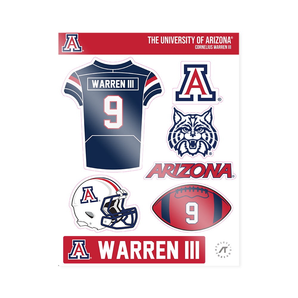 Arizona - NCAA Football : Cornelius Warren III - Sticker Sheet-1