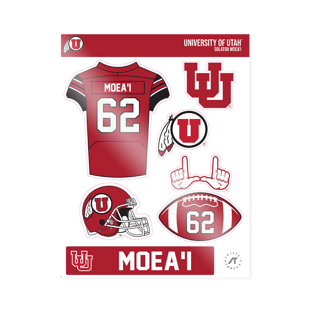 Utah - NCAA Football : Solatoa Moea'i - Sticker Sheet-0