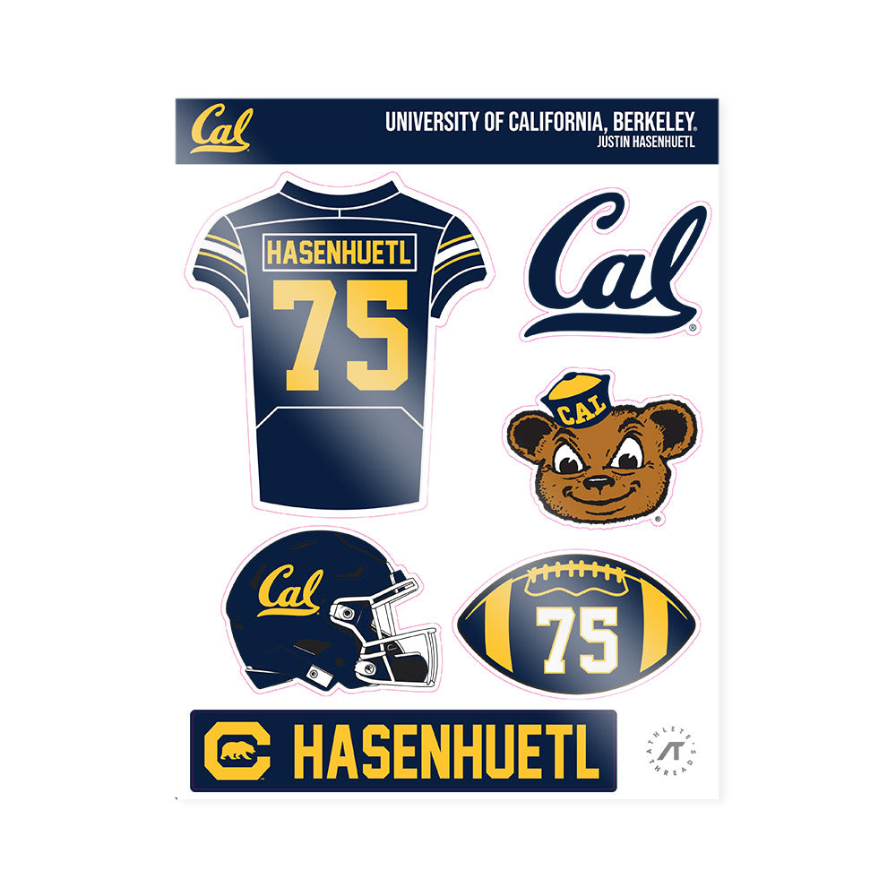 UC Berkeley - NCAA Football : Justin Hasenhuetl - Sticker Sheet-0