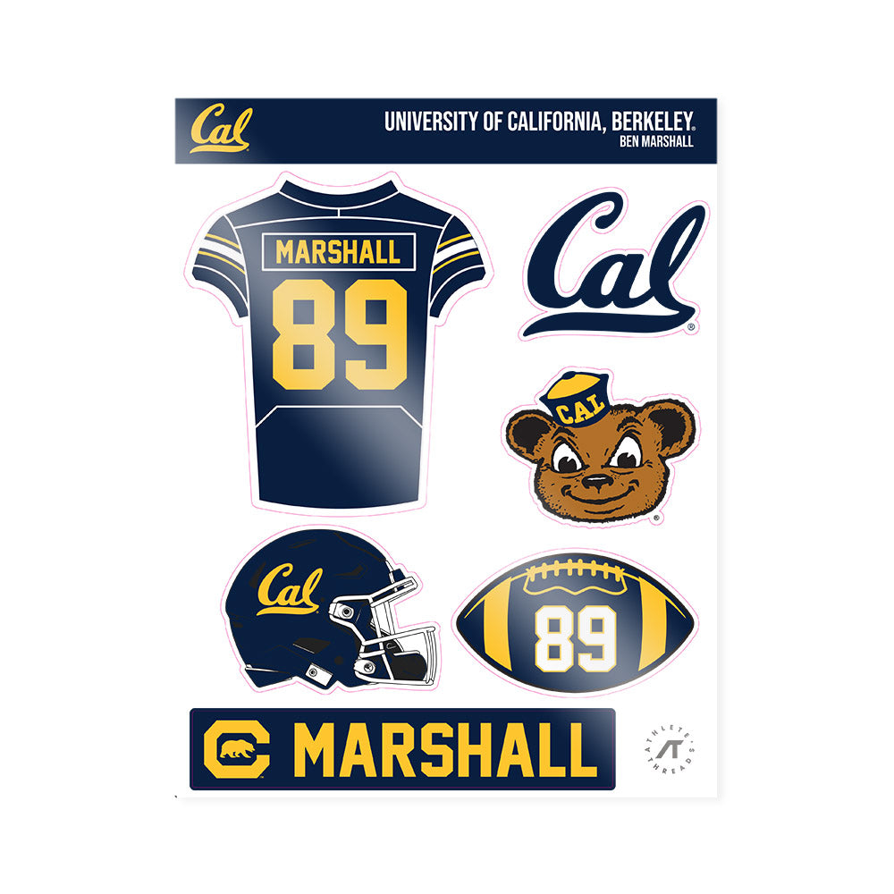 UC Berkeley - NCAA Football : Ben Marshall - Sticker Sheet-0