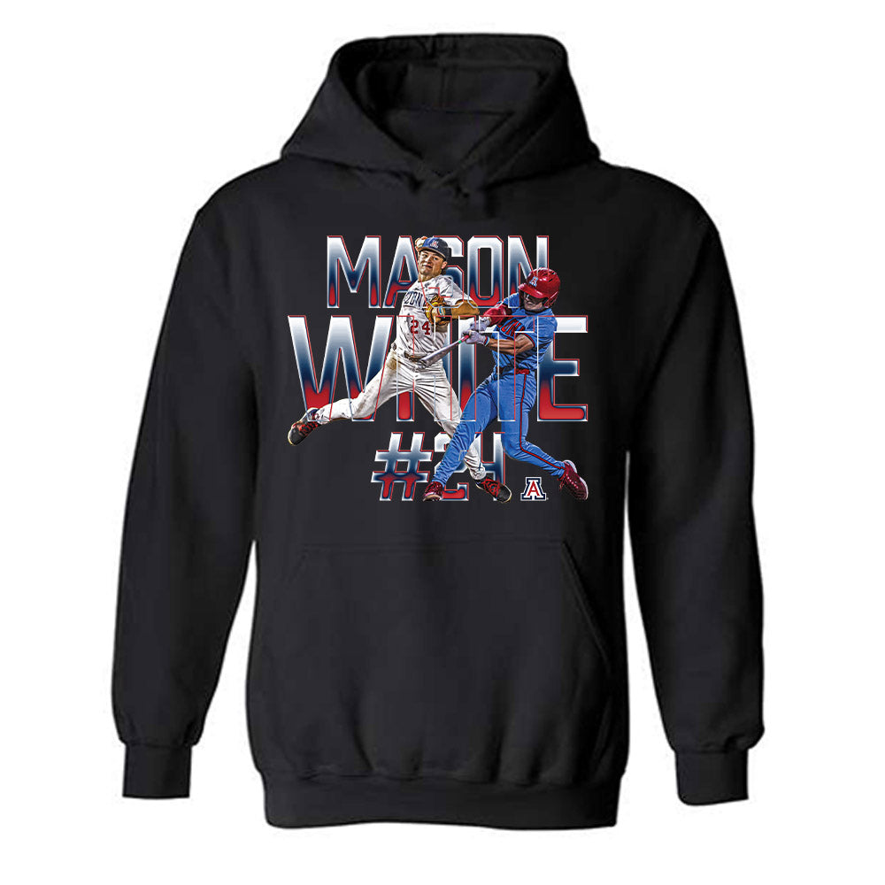 Arizona - NCAA Baseball : Mason White - Player Collage Hooded Sweatshirt-0