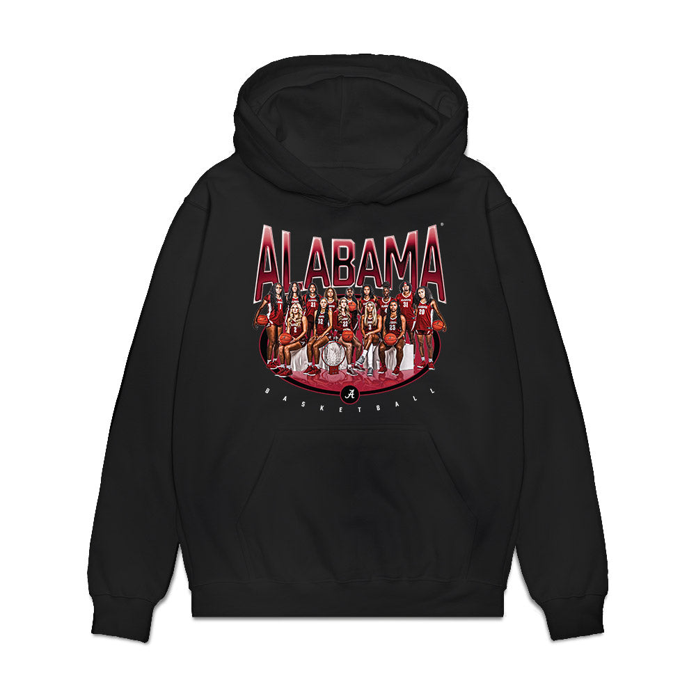 Alabama - NCAA Women's Basketball : - Team Collage Premium Hooded Sweatshirt-0
