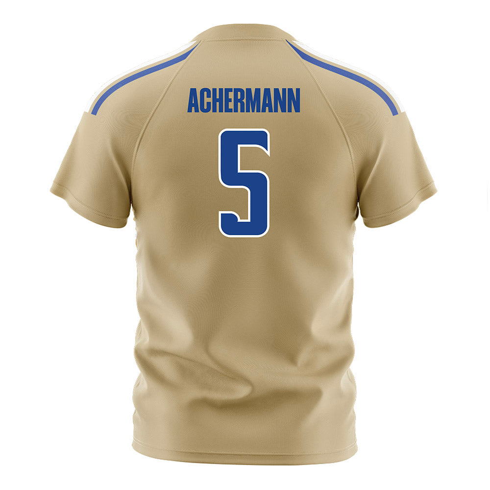 Tulsa - NCAA Men's Soccer : Luc Achermann - Old Gold Soccer Jersey-1