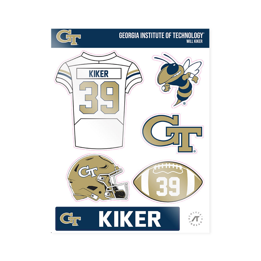 Georgia Tech - NCAA Football : Will Kiker - Sticker Sheet-0