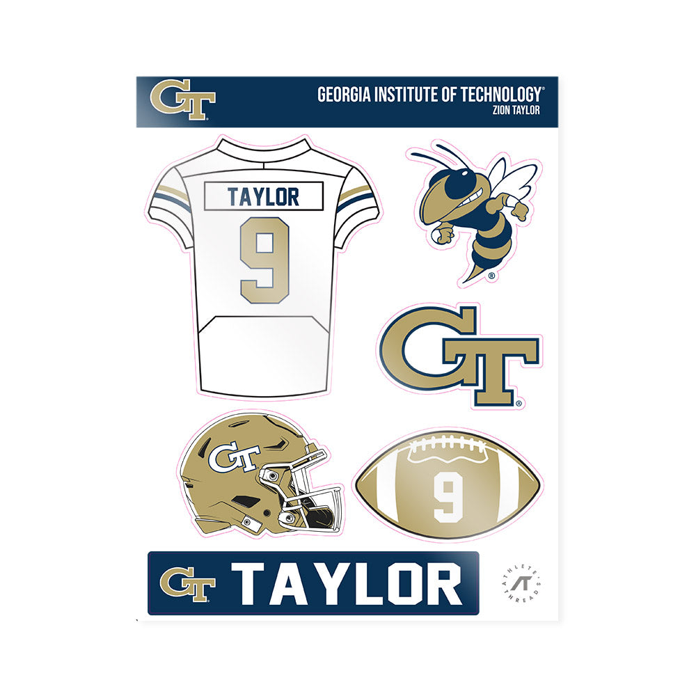 Georgia Tech - NCAA Football : Zion Taylor - Sticker Sheet-0