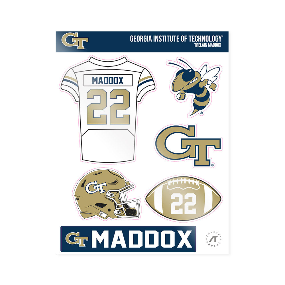 Georgia Tech - NCAA Football : Trelain Maddox - Sticker Sheet-0