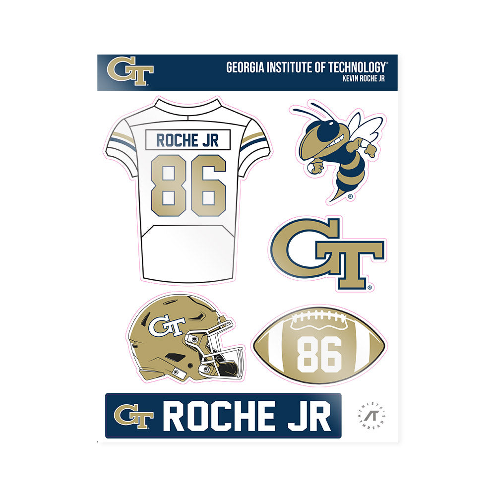 Georgia Tech - NCAA Football : Kevin Roche Jr - Sticker Sheet-0