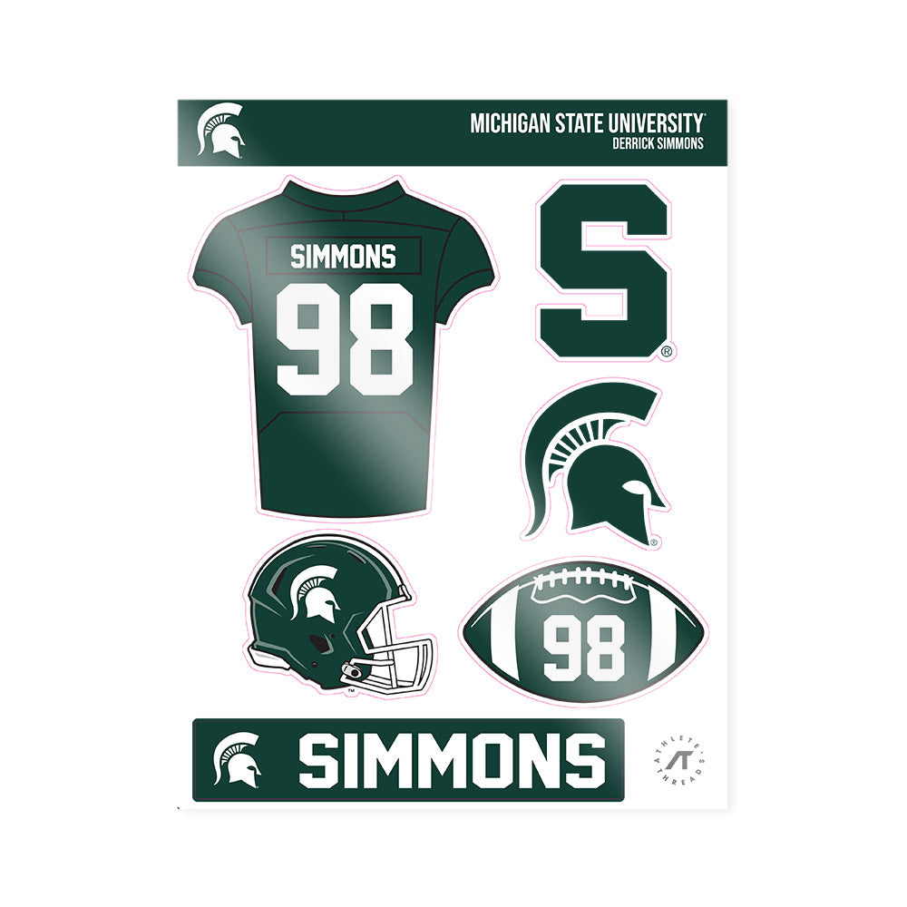 Michigan State - NCAA Football : Derrick Simmons - Sticker Sheet-0