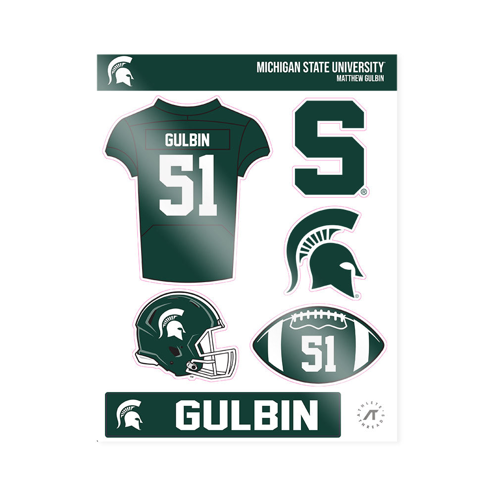 Michigan State - NCAA Football : Matthew Gulbin - Sticker Sheet-0
