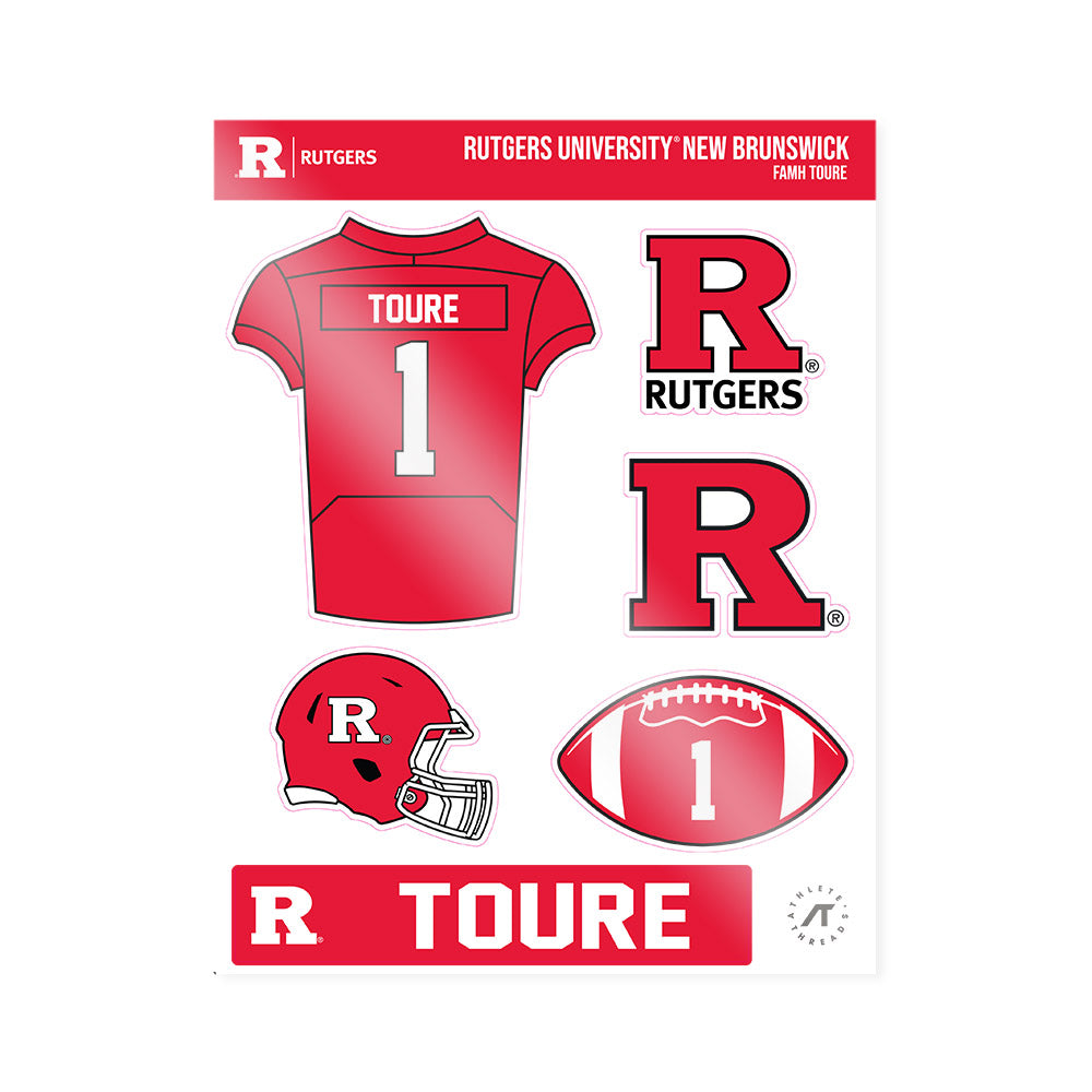 Rutgers - NCAA Football : FamH Toure - Sticker Sheet-0