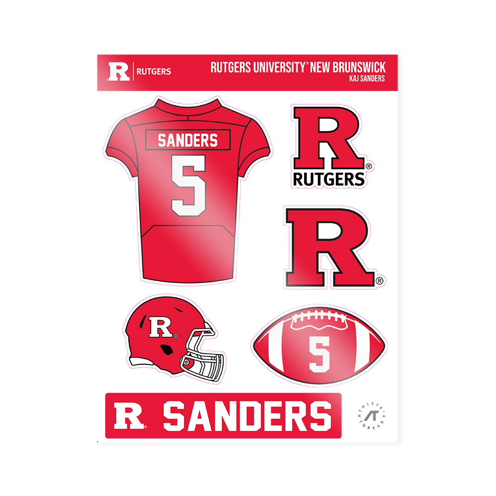 Rutgers - NCAA Football : Kaj Sanders - Sticker Sheet-0