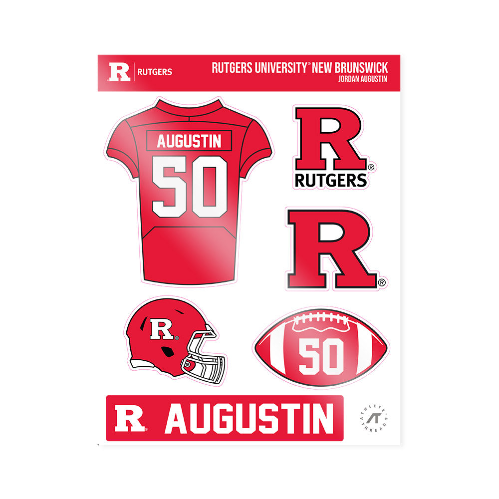 Rutgers - NCAA Football : Jordan Augustin - Sticker Sheet-0
