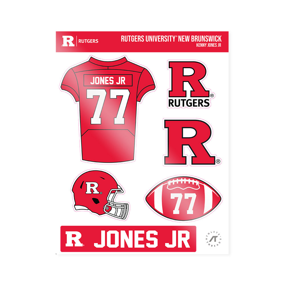 Rutgers - NCAA Football : Kenny Jones Jr - Sticker Sheet-0