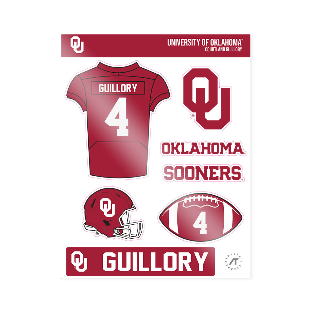 Oklahoma - NCAA Football : Courtland Guillory - Sticker Sheet-0