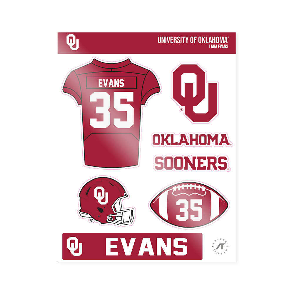 Oklahoma - NCAA Football : Liam Evans - Sticker Sheet-0