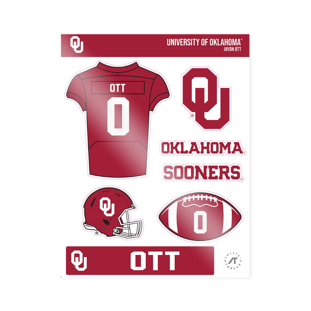 Oklahoma - NCAA Football : Jaydn Ott - Sticker Sheet-0