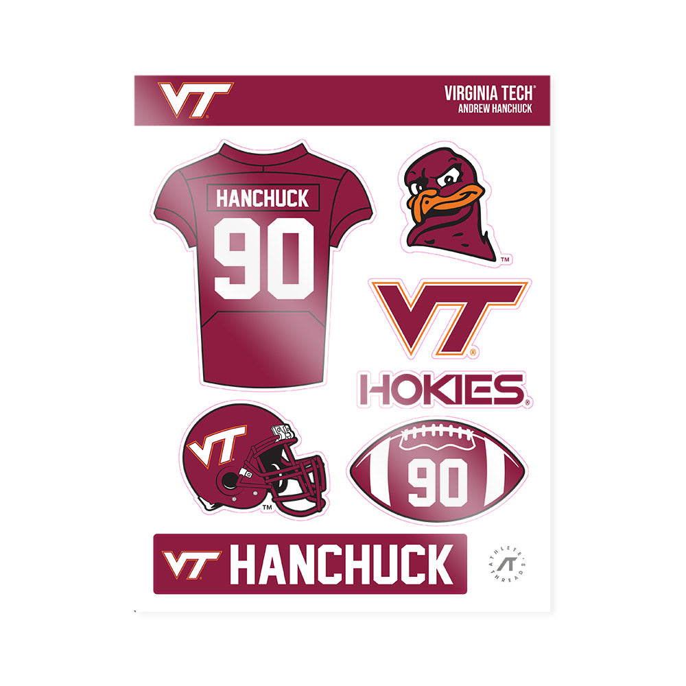 Virginia Tech - NCAA Football : Andrew Hanchuck - Sticker Sheet-0