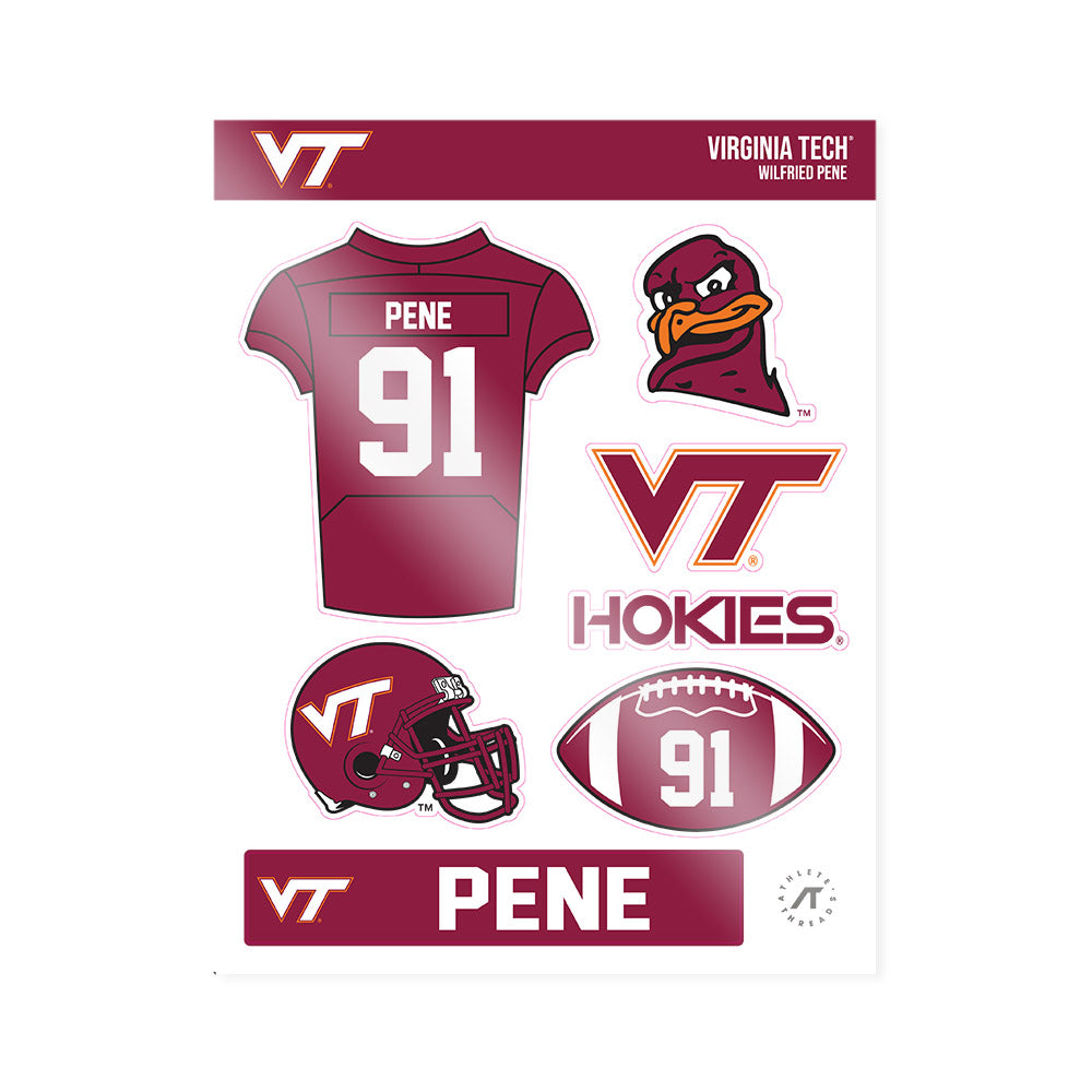 Virginia Tech - NCAA Football : Wilfried Pene - Sticker Sheet-0