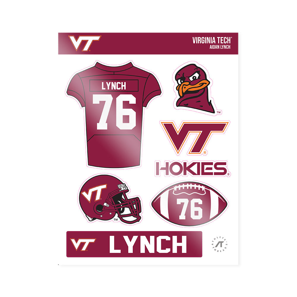 Virginia Tech - NCAA Football : Aidan Lynch - Sticker Sheet-0