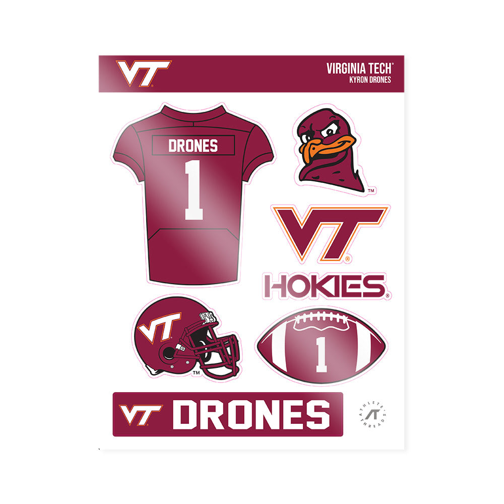 Virginia Tech - NCAA Football : Kyron Drones - Sticker Sheet-0