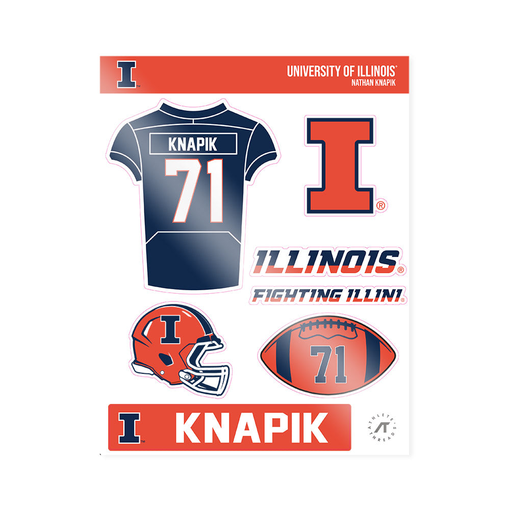 Illinois - NCAA Football : Nathan Knapik - Sticker Sheet-0