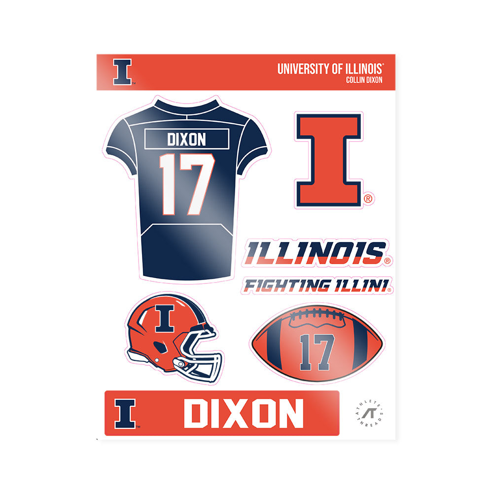 Illinois - NCAA Football : Collin Dixon - Sticker Sheet-0